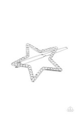 Paparazzi Stellar Standout WHITE Star Hair Clip NEW RELEASE 2021