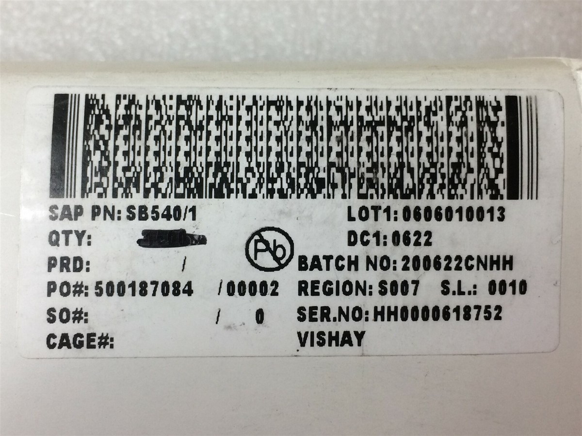 SB540 VISHAY SB540/1 DIODE SCHOTTKY 40V 5A DO201AD ROHS 25 PIECES