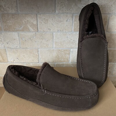 UGG Chocolate Brown Shearling Moccasins s-l400.jpg main image 2