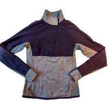 Nike Womens Small Dri-Fit Jacket 1/2 Zip with Zip Pocket Purple Thumb Holes