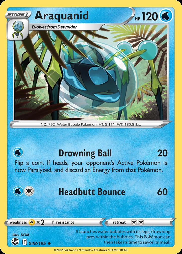 Pokemon Araquanid (48/215) Silver Tempest LP REVERSE HOLO
