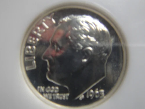 1963 NGC PF66 90% SILVER PROOF ROOSEVELT DIME 10C GREAT EYE APPEAL WHITE LABEL
