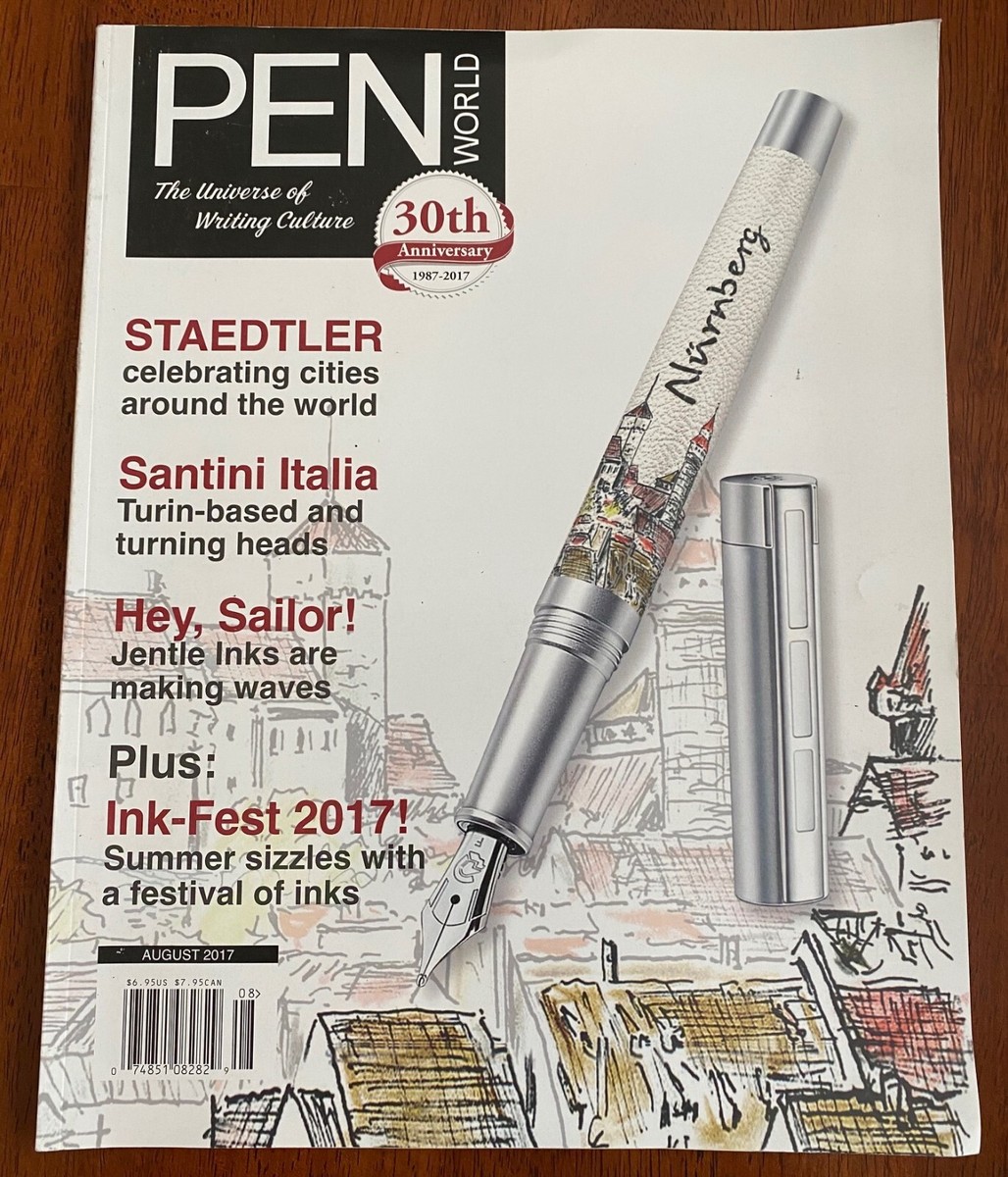 PEN WORLD MAGAZINE AUG 2017 30th Anniversary Staedtler, Santini  Italia INK