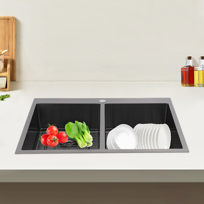 New Kitchen Sink With Drainage Grids Kitchen Sink, Double Bowl Kitchen Sink US