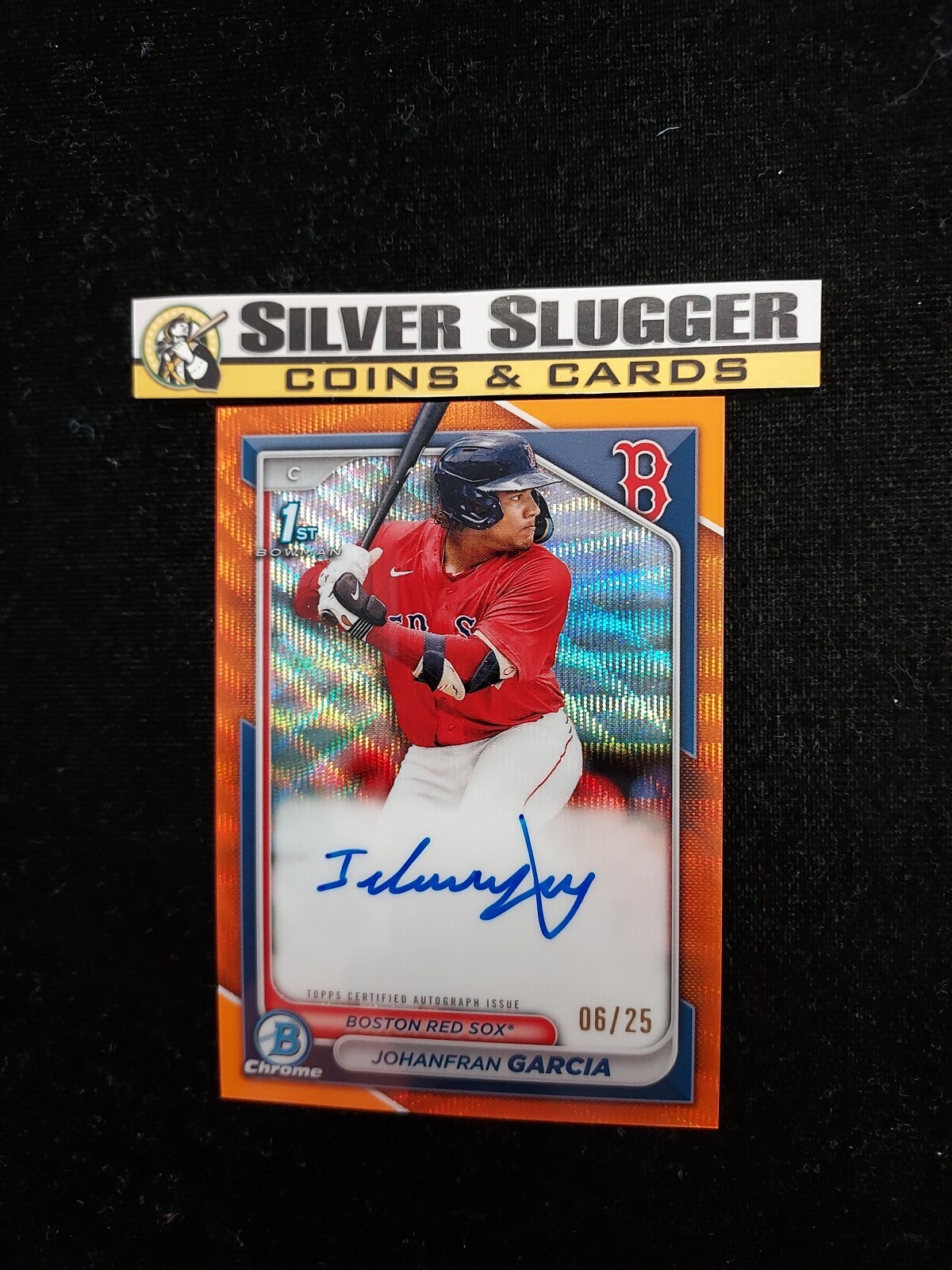 2024 Johanfran Garcia 1st Bowman Chrome Auto Orange Wave /25 #CPA-JG Red Sox