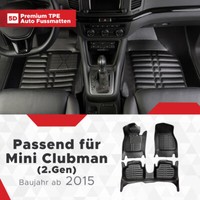 5D Premium Auto Fussmatten TPE Set Passend FüR Mini Clubman (2.Gen) Baujahr Ab 2
