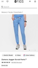 FIGS Zamora Jogger Scrub Pants  Size XS Ceil Blue Retail 48