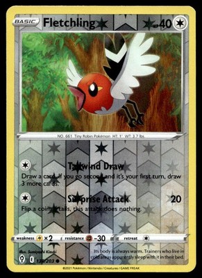 Fletchling 138/203 Pokemon Card Evolving Skies Common Rev Holo 40 HP LP GE