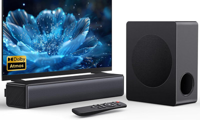 Sound Bar with Subwoofer 2.1 Channel Bluetooth Home Theater TV Speaker