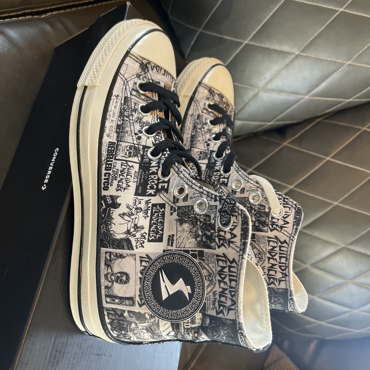 Size 7 - Suicidal Tendencies x Converse Chuck 70 High White Black