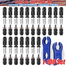 1-100set  Male Female Wire Cable Connector Set Solar Panel Waterproof Connector