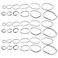 100pcs Rubber Drive Belts: 40-135mm Replacement Belts Mix  Flat 2mm/3mm Width