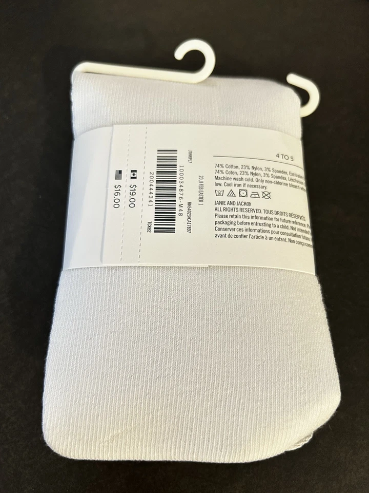 Medias Janie and Jack Florales Blancas Talla 4-5 años Nuevas con etiquetas Foto 3 de 3