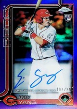 2025 TOPPS CHROME PURPLE REFRACTOR /250 ERIC YANG ROOKIE AUTO CINCINNATI REDS