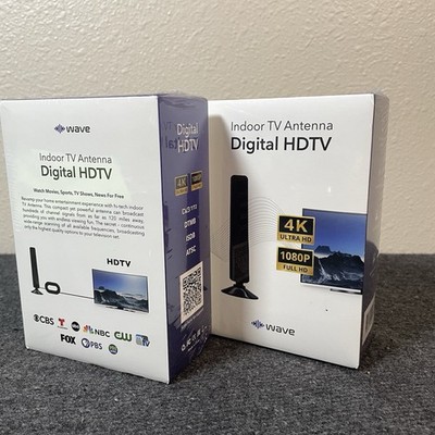 TWO (2) Wave Indoor TV Antenna Digital HDTV 4K Ultra HD 1080P Full HD New SEALED