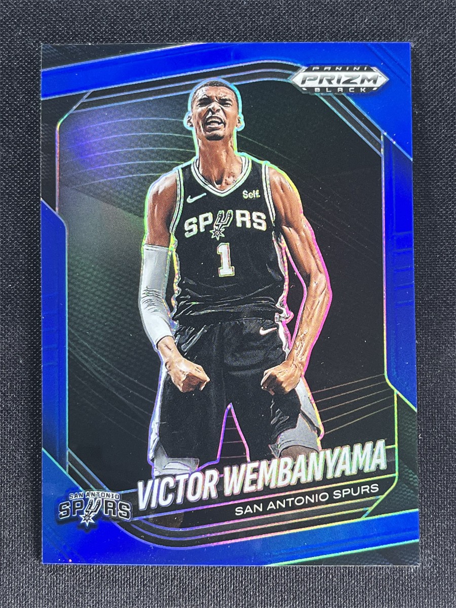 2024-25 Panini Prizm Black Basketball Victor Wembanyama #1 Blue Prizm Spurs /199