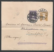 Switzerland uprated wrapper used 1913 Geneve to Germany