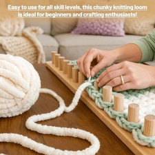 FVDPWYE Chunky Knitting Loom Beginners Yarn Craft Portable Wooden Blanket 48