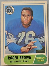 Roger Brown 1968 Topps Football Card ~ #158 ~ Los Angeles Rams