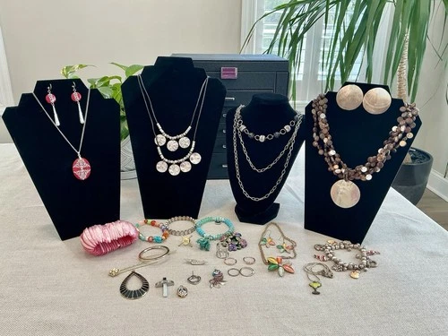 Vintage Costume Jewelry Lot Of 29 Pcs. Matching Sets Necklaces Earrings More #8