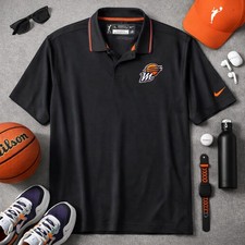 Nike Phoenix Mercury WNBA Dri-FIT Polo Shirt Womens  XL Black Short Sleeve Logo