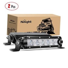 40001F-B Bar Super Slim 2PCS 7Inch 30W Flood Driving Fog 3600LM Single Row