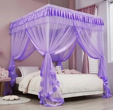 Canopy Bed Curtains Queen Size - Bed Canopy Curtains - 4 Opening Canopy for Bed-