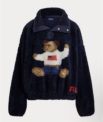NEW Polo Ralph Lauren Polo Bear Sweater High-Pile Fleece Mock Neck