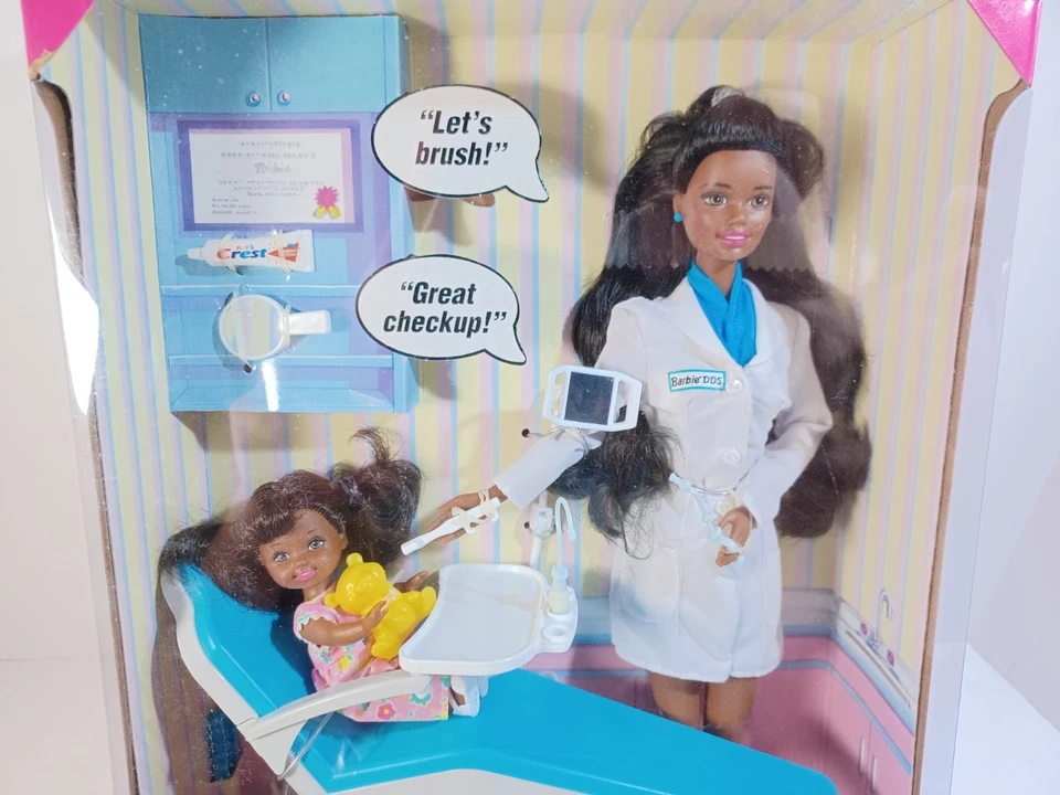 RARO Conjunto Muñeca Barbie Dentista Afroamericana 1997 Mattel 17478 Nuevo en Caja Nuevo 1997 Foto 3 de 4