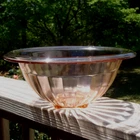 Hazel Atlas Pink Depression Glass Pillar Optic Rib Square Base 10.5" MIXING BOWL