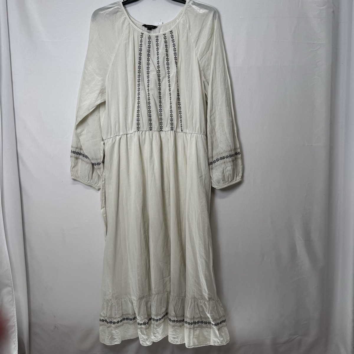 Banana Republic Peasant Dress Women's XL Off White Embroidered Flounce-Hem New | eBay Banana Republic Peasant Dress Women's XL Off White Embroidered Flounce-Hem New | eBay