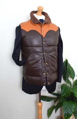WAREHOUSE & CO Japan 100% Leder Daunen Christy Weste Größe Medium 38/36 (EU 48/46)