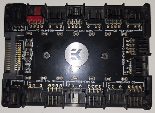 EKWB EK-HUB 7-Port PWM Fan & ARGB RGB Hub PCB w/ Housing – No Cables