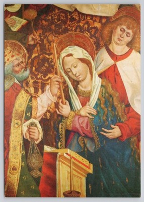 Coronation of The Virgin Master of The Eleven Thousand Virgins Postcard