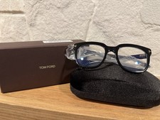 NEW Tom Ford FT5537-B 001 Shiny Black Clear Lens Women's Eyeglasses with Case