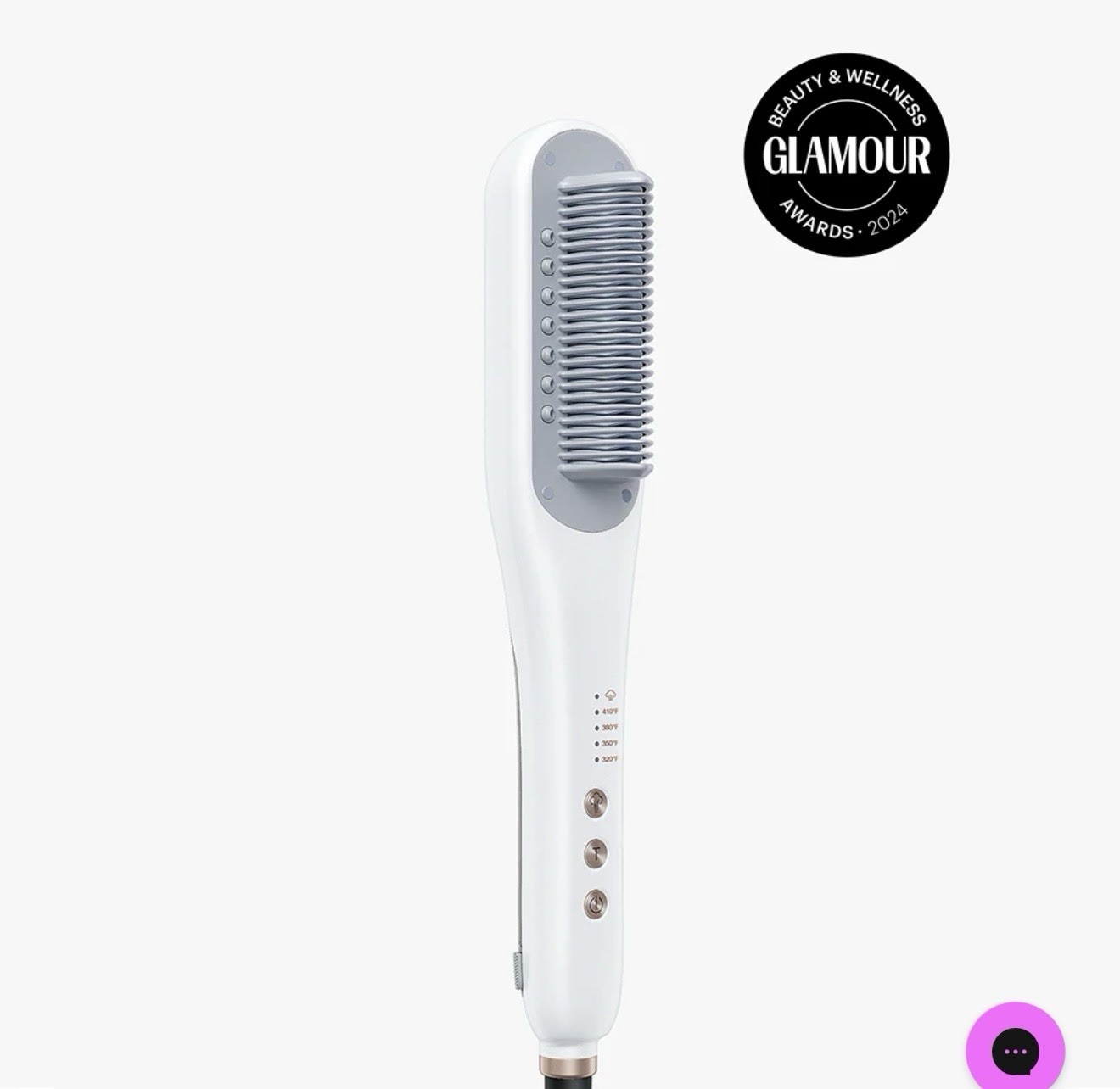 WavyTalk Pro Steam Hair 3-in-1 Straightener Brush White Sealed