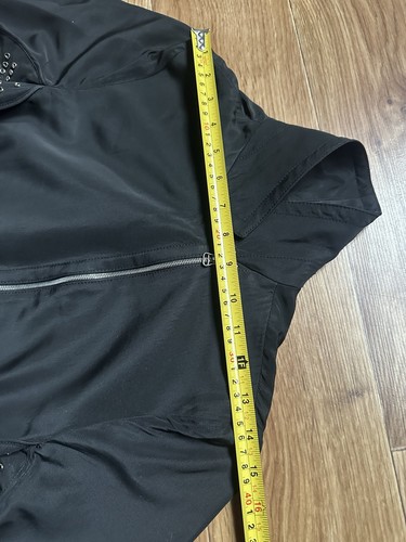 Gianfranco Ferre Vintage Ösen Achsel Struktur Jacke Schwarz Damen Gr. S - Bild 10 von 14