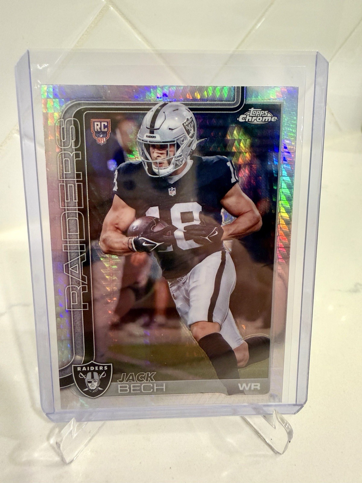 Jack Bech 2025 Topps Chrome #388 Prism Refractor Rookie Raiders RC