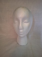STYROFOAM FOAM MANNEQUIN WIG HEAD DISPLAY HAT CAP WIG HOLDER WHITE FOAM HEAD-USA