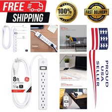 Heavy Duty 6-Outlet Power Strip: 8 Ft Cord with Integrated Circuit Breaker