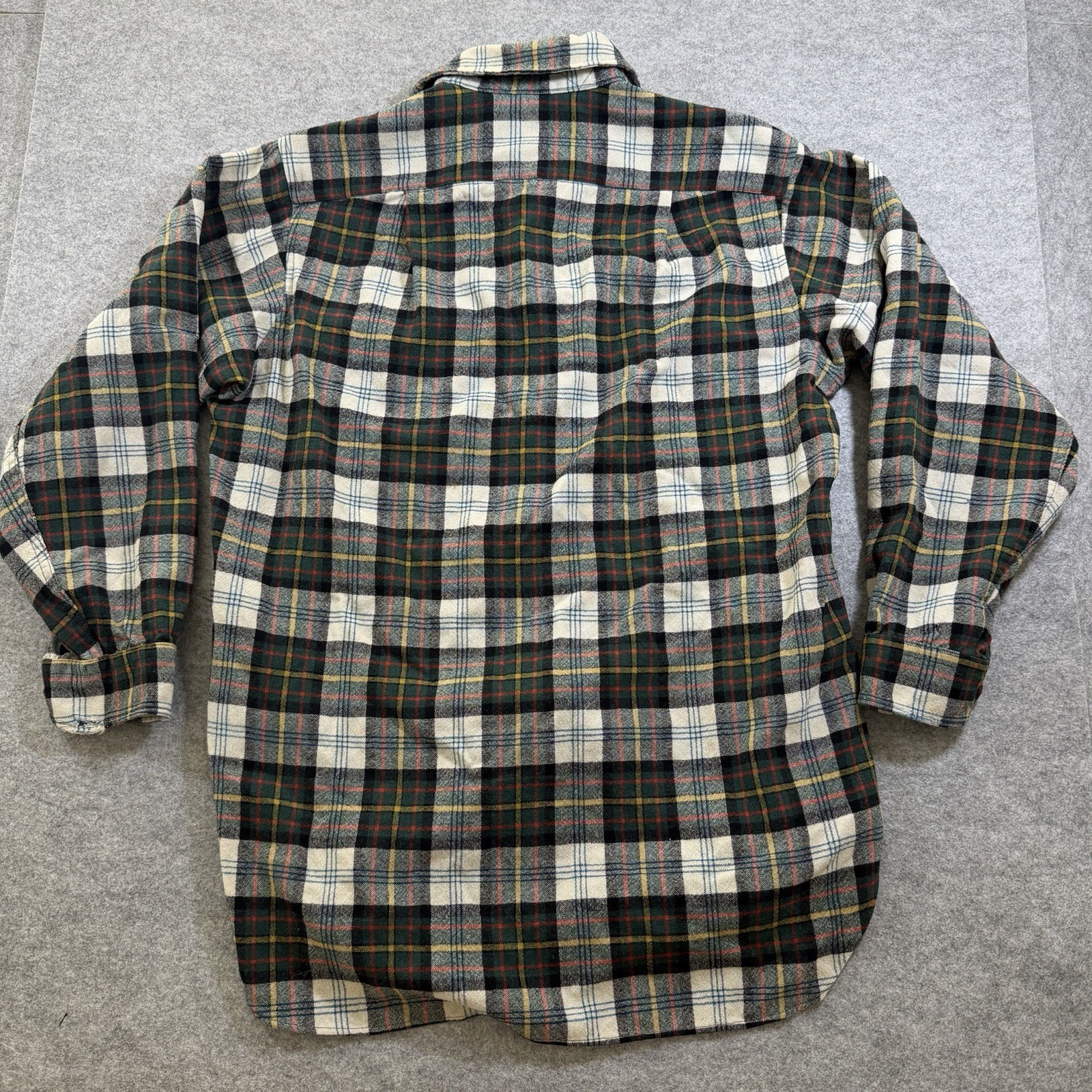 Vtg Pendleton Board Shirt Mens L Wool Plaid Flannel Green Red Yellow USA Made thumbnail 2