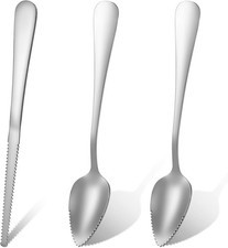 Grapefruit Spoons 3 Set 2 Stainless Steel Grapefruit Spoons with Serrated Edge