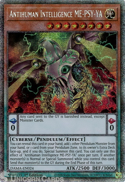 DAMA-EN024 Antihuman Intelligence ME-PSY-YA Starlight Rare 1st Edition Mint YuGi