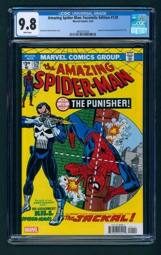 Amazing Spider-Man #129 Facsimile Edition CGC 9.8 White! 1st Appearance Punisher