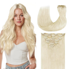 Clip in Hair Extensions Real Human Hair, Remy Human Hair Extensions Clip Ins for