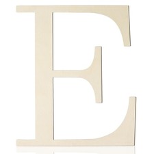 Large Wooden Letters 12 Inch Paintable Wood Letter E for Wall Decor, 1/5 Inch...