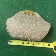 Vintage Smal approx. 7x5 Purse, Pouch, Bag, With Coin Purse-Metallic Fabric