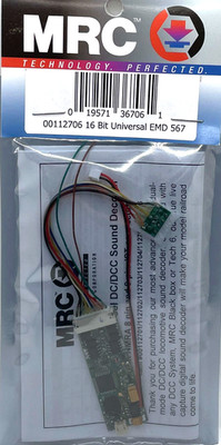 HO MRC 00112706 DC / DCC SOUND DECODER 16 BIT UNIVERSAL EMD 567