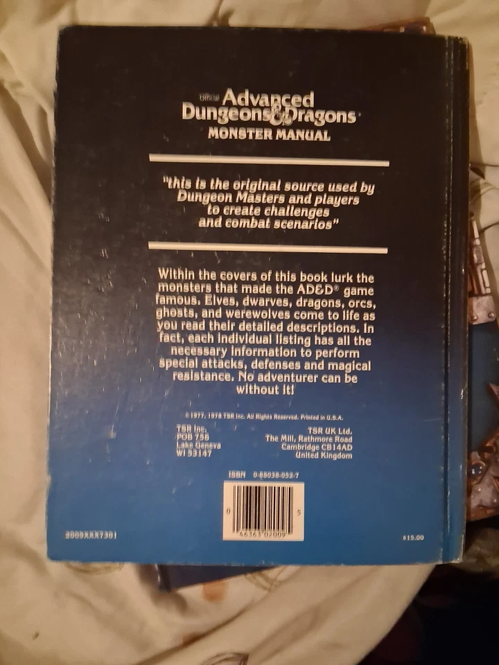 Advanced Dungeons And Dragons Monster Manual TSR 1979 Foto 2 de 2