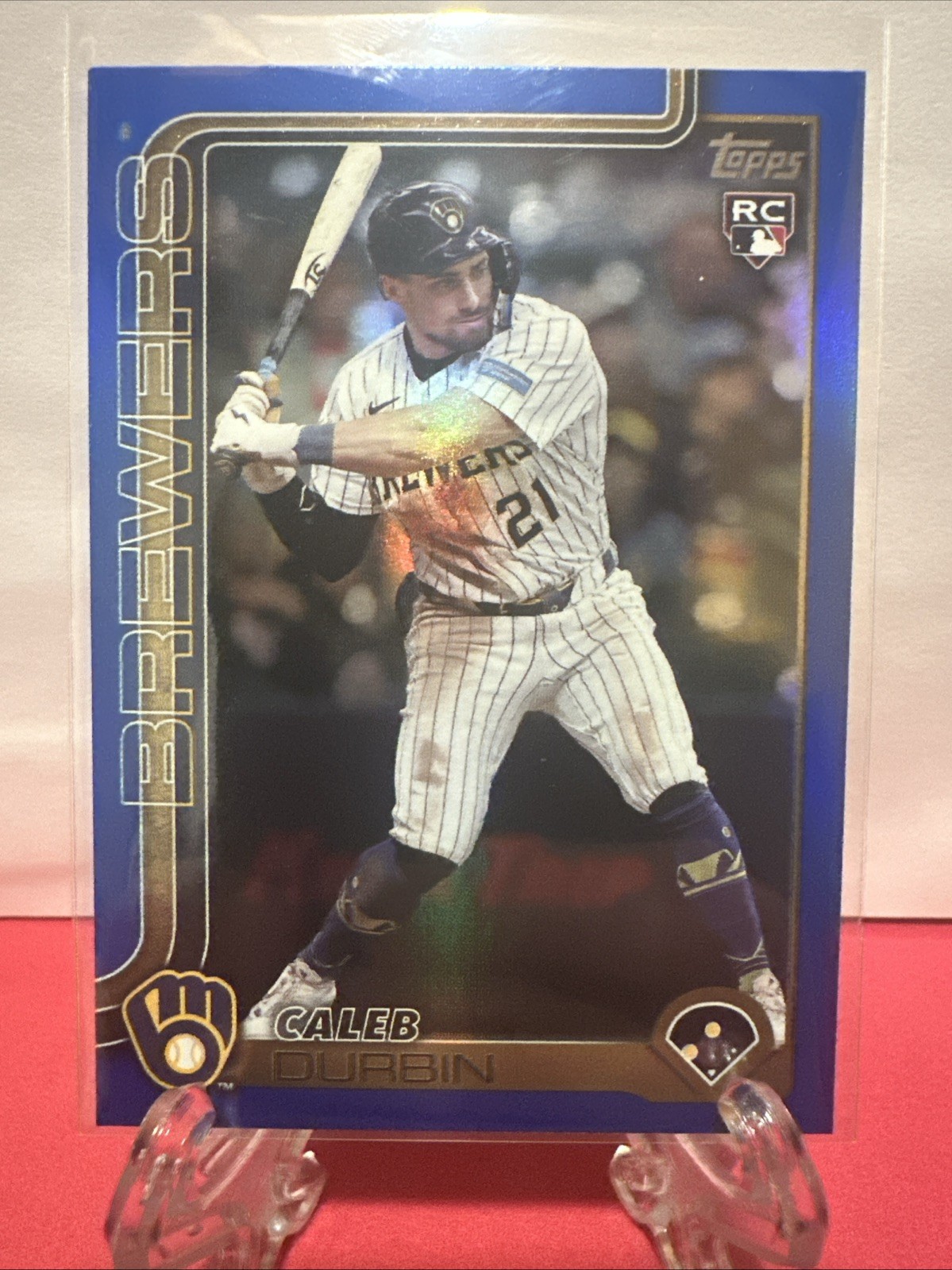 2025 Topps Update #US170 Caleb Durbin Blue Rainbow Foil #/150